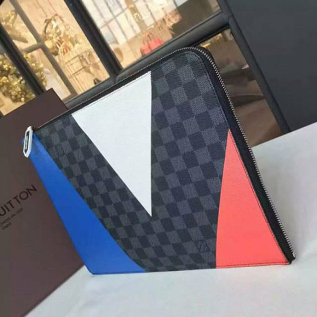 Клатч Louis Vuitton N41594 Pochette Jour GM Regatta Damier Cobalt Canvas "Navy Blue" фото № 3