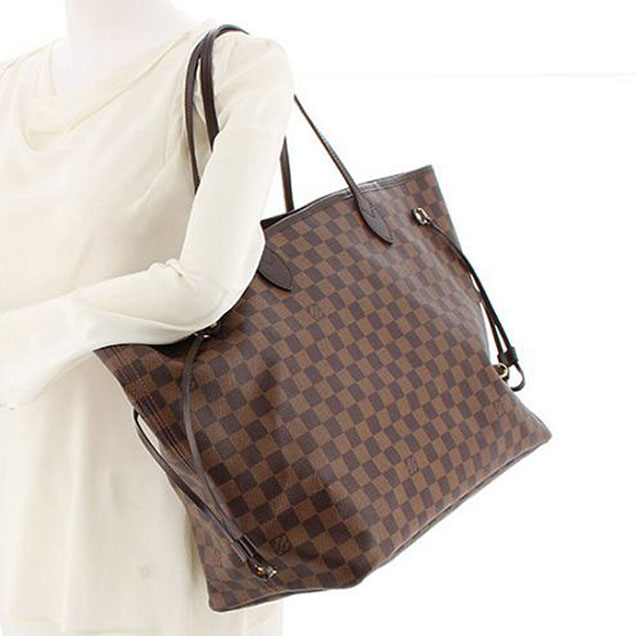 Сумка Louis Vuitton N51106 Neverfull GM Shoulder Bag Damier Ebene Canvas "Brown" фото № 10