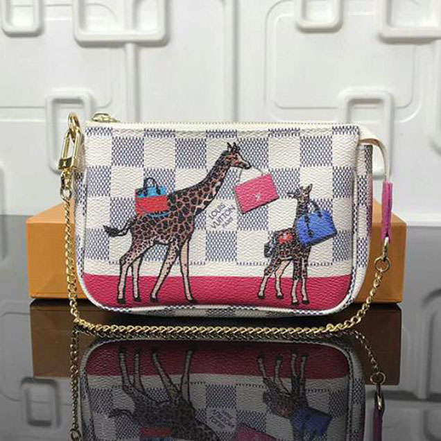 Сумка Louis Vuitton Mini Pochette Accessoires N62200 Damier Azur Canvas "White" фото № 2