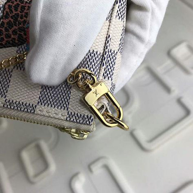 Сумка Louis Vuitton Mini Pochette Accessoires N62200 Damier Azur Canvas "White" фото № 7