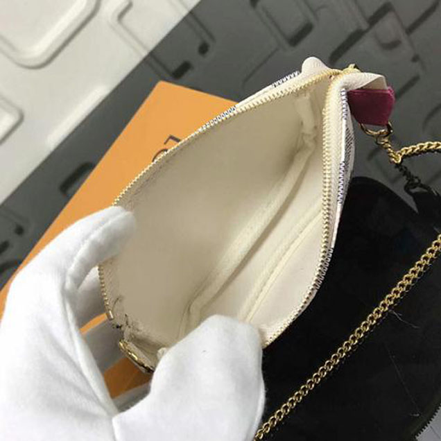 Сумка Louis Vuitton Mini Pochette Accessoires N62200 Damier Azur Canvas "White" фото № 6