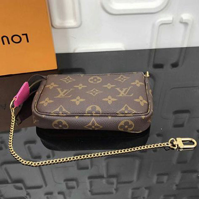 Сумка Louis Vuitton Mini Pochette Accessoires M62087 Monogram Canvas "Brown" фото № 6