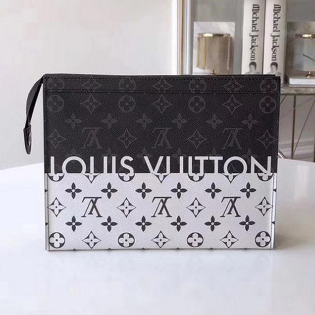 Клатч Louis Vuitton Pochette Voyage MM M63039 Monogram Eclipse "Black" фото № 4