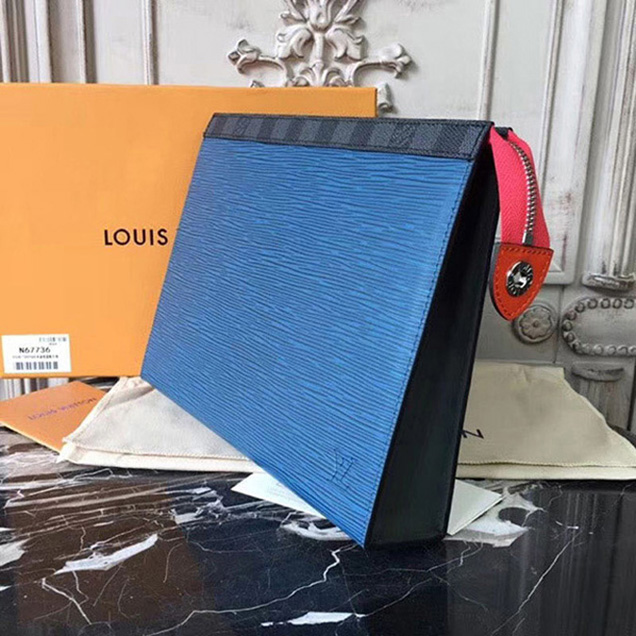 Клатч Louis Vuitton Pochette Voyage MM M62912 Epi Leather "Navy Blue" фото № 3