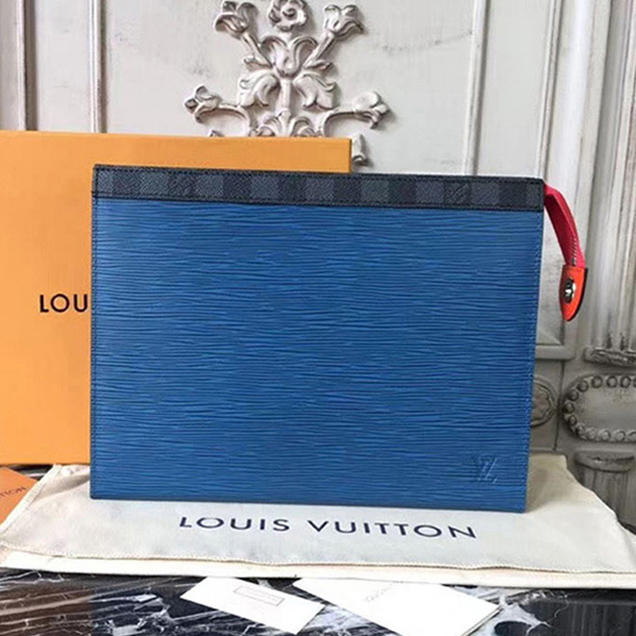 Клатч Louis Vuitton Pochette Voyage MM M62912 Epi Leather "Navy Blue" фото № 2