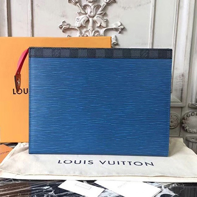 Клатч Louis Vuitton Pochette Voyage MM M62912 Epi Leather "Navy Blue" фото № 4
