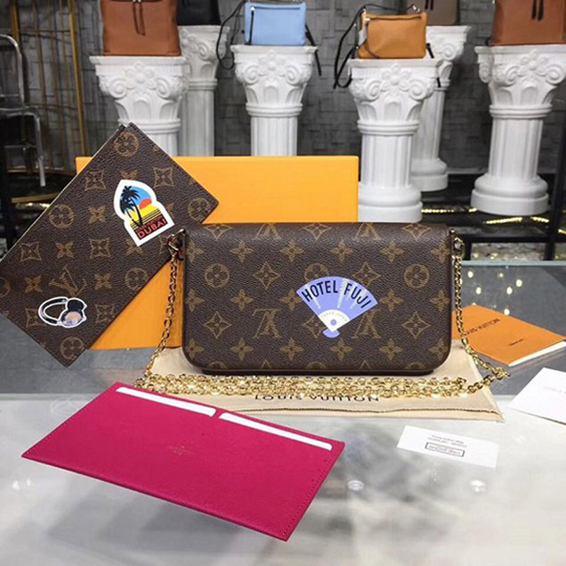 Клатч Louis Vuitton Pochette Felicie M61276 Monogram Canvas "Brown" фото № 3