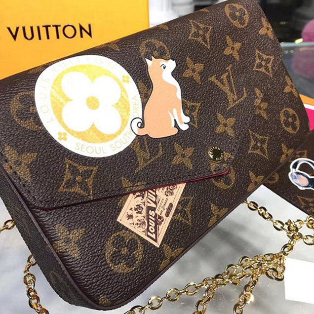 Клатч Louis Vuitton Pochette Felicie M61276 Monogram Canvas "Brown" фото № 4