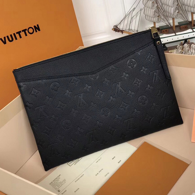 Клатч Louis Vuitton M62937 Daily Pouch Monogram Empreinte Leather "Black" фото № 3
