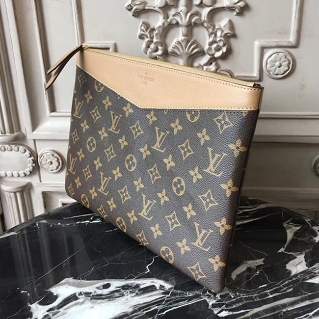 Клатч Louis Vuitton M64591 Daily Pouch Monogram Canvas Sesame "Brown" фото № 3