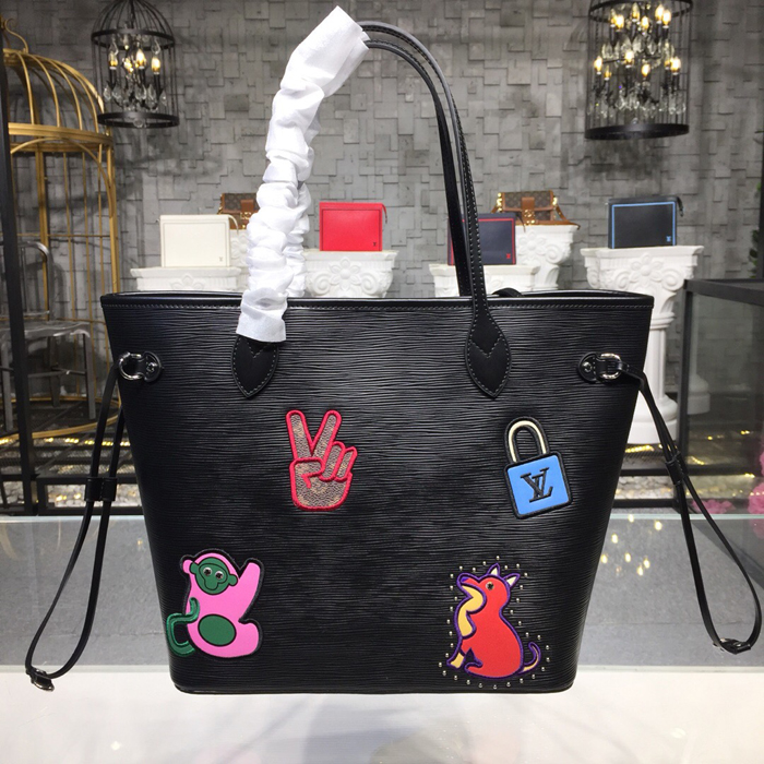 Сумка Louis Vuitton Neverfull MM M52729 Epi Leather "Black" фото № 4