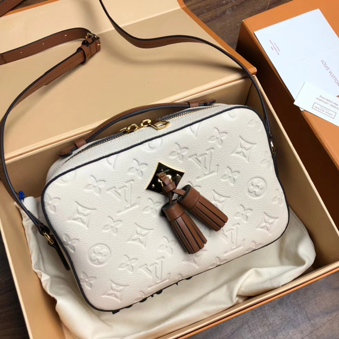 Сумка Louis Vuitton Saintonge M44597 Monogram Empreinte Leather Creme Caramel "Beige" фото № 3
