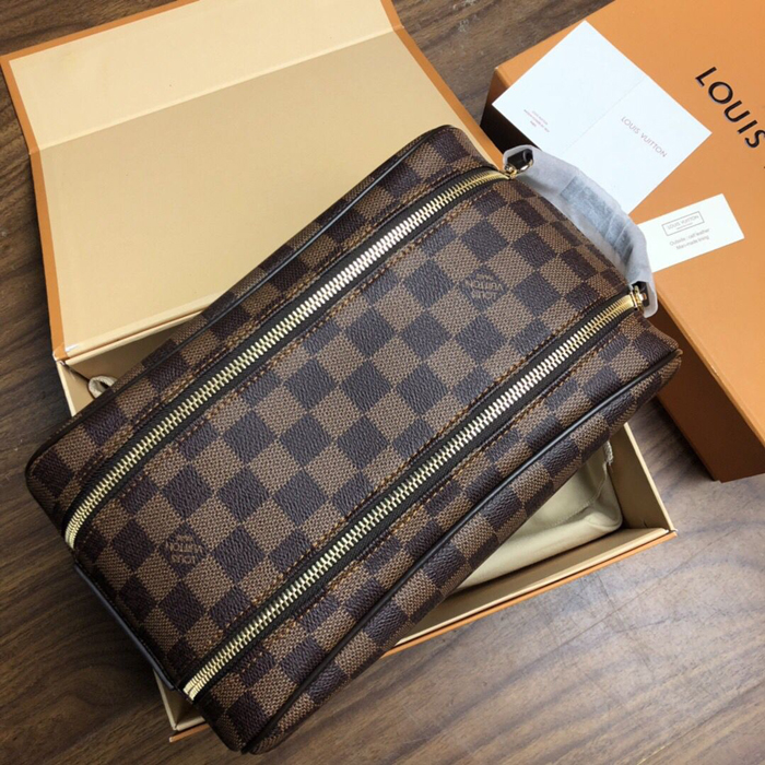 Косметичка Louis Vuitton King Size Toiletry Bag N47527 Damier Ebene Canvas "Brown" фото № 3