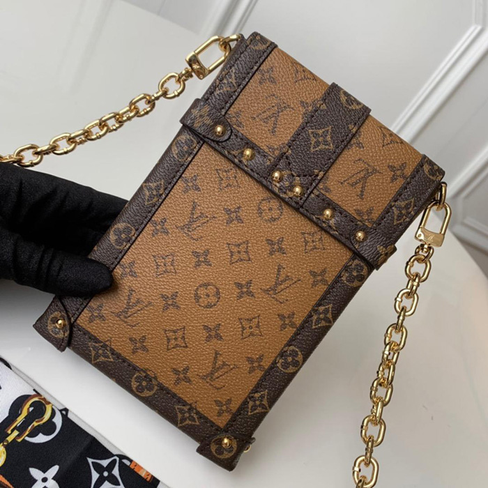 Сумка Louis Vuitton Pochette Trunk Verticale M67873 Monogram Reverse Coated Canvas "Brown" фото № 3