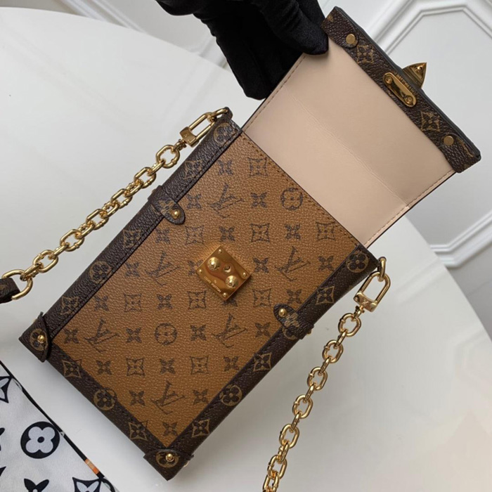 Сумка Louis Vuitton Pochette Trunk Verticale M67873 Monogram Reverse Coated Canvas "Brown" фото № 8