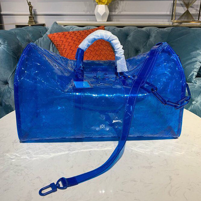 Сумка Louis Vuitton Keepall Bandouliere 50 M53272 Monogram PVC "Blue" фото № 4