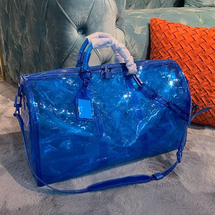 Сумка Louis Vuitton Keepall Bandouliere 50 M53272 Monogram PVC "Blue" фото № 2