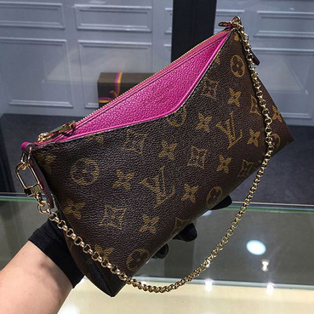 Сумка Louis Vuitton M41483 Pallas Clutch Crossbody Bag Monogram Canvas "Brown" фото № 2