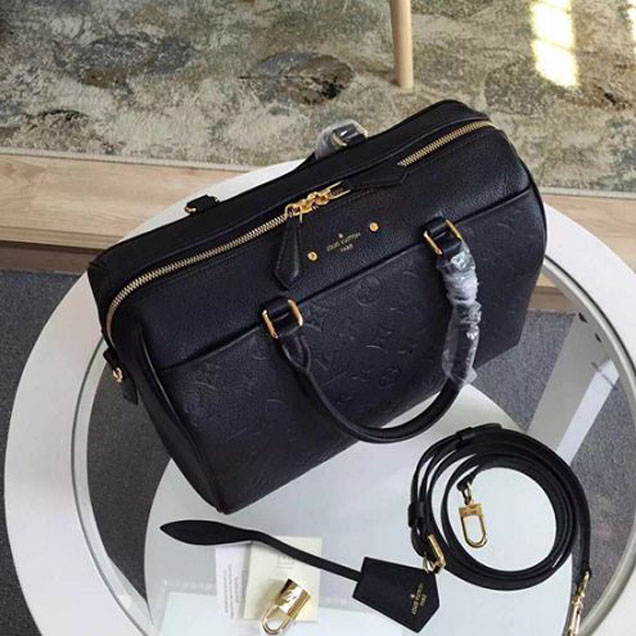 Сумка Louis Vuitton M42406 Speedy Bandouliere 30 Tote Bag Monogram Empreinte Leather "Black" фото № 4