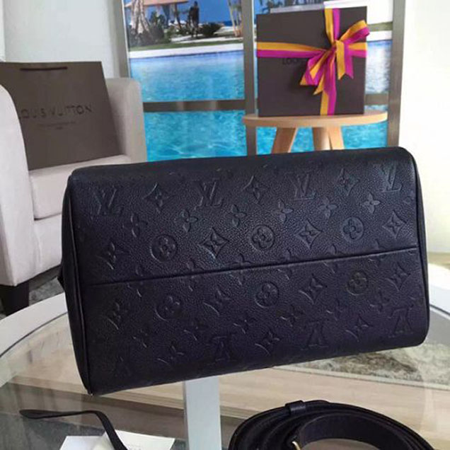 Сумка Louis Vuitton M42406 Speedy Bandouliere 30 Tote Bag Monogram Empreinte Leather "Black" фото № 6