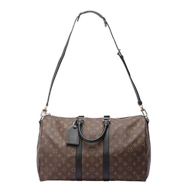 Сумка Louis Vuitton M56711 Keepall Bandouliere 45 Duffel Bag Monogram Macassar Canvas "Brown" фото № 5