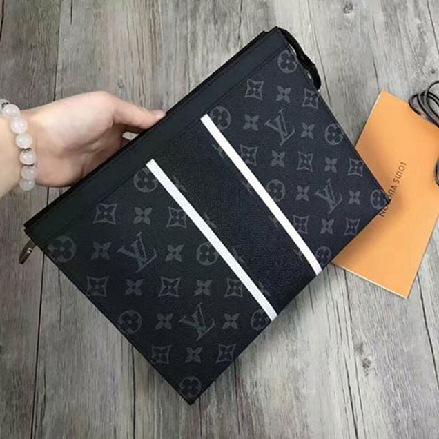 Клатч Louis Vuitton M64440 Pochette Voyage MM Monogram Eclipse Canvas "Black" фото № 2