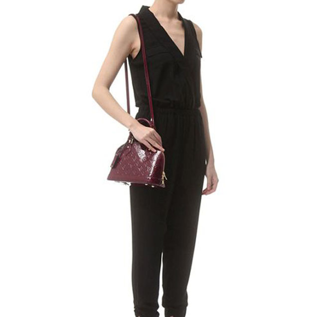 Сумка Louis Vuitton M90231 Alma BB Tote Bag Monogram Vernis "Chocolate" фото № 9