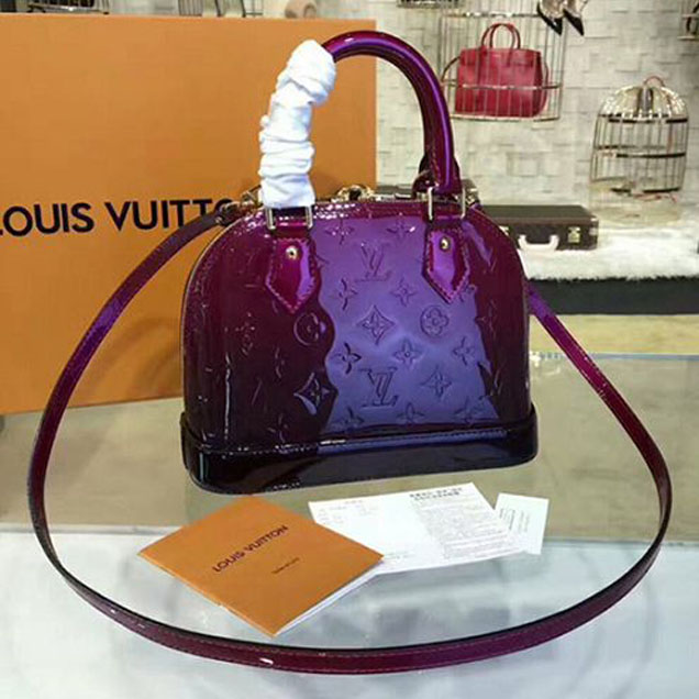 Сумка Louis Vuitton M90322 Alma BB Tote Bag Monogram Vernis "Red" фото № 3