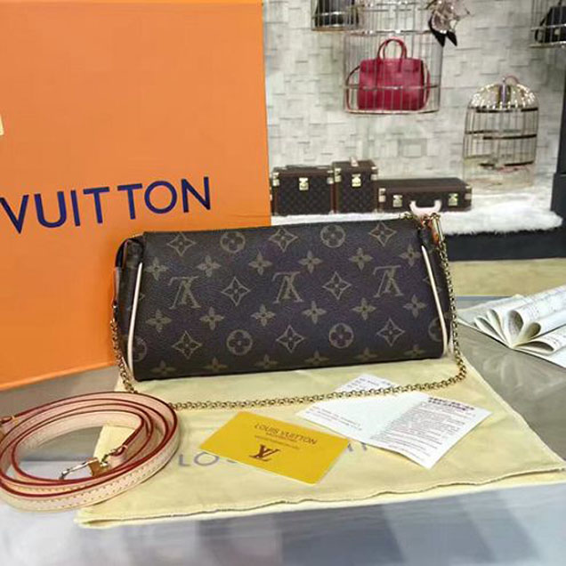 Сумка Louis Vuitton M95567 Eva Clutch Monogram Canvas "Brown" фото № 4