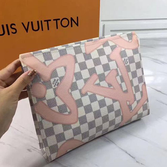 Косметичка Louis Vuitton N41049 Toiletry Pouch 26 Damier Azur Canvas "White" фото № 3