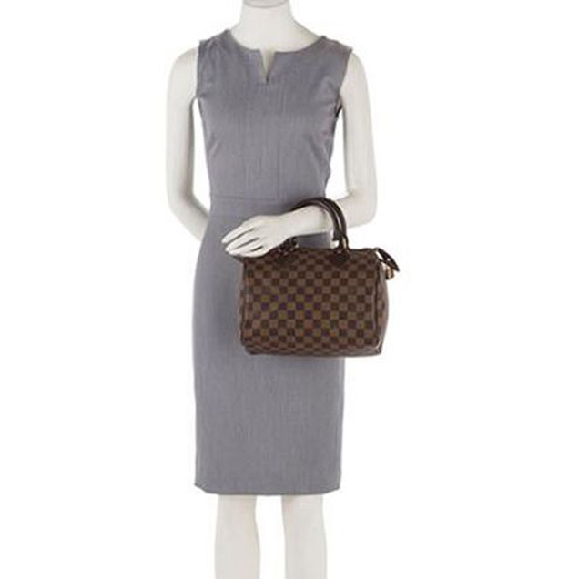 Сумка Louis Vuitton N41365 Speedy 25 Tote Bag Damier Ebene Canvas "Brown" фото № 9