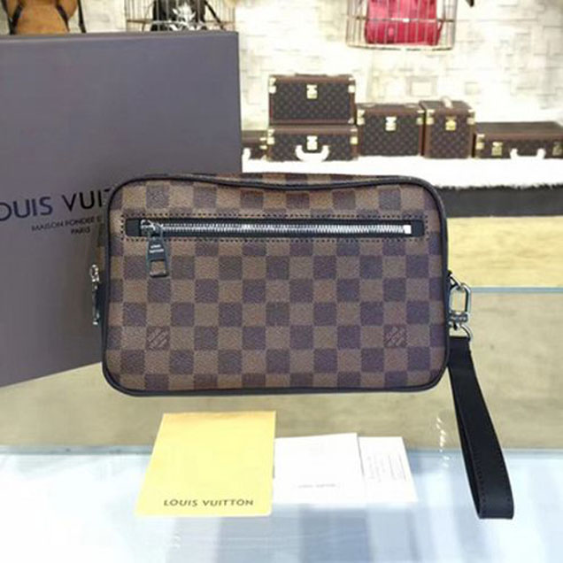 Клатч Louis Vuitton N41663 Kasai Clutch Damier Ebene Canvas "Brown" фото № 2