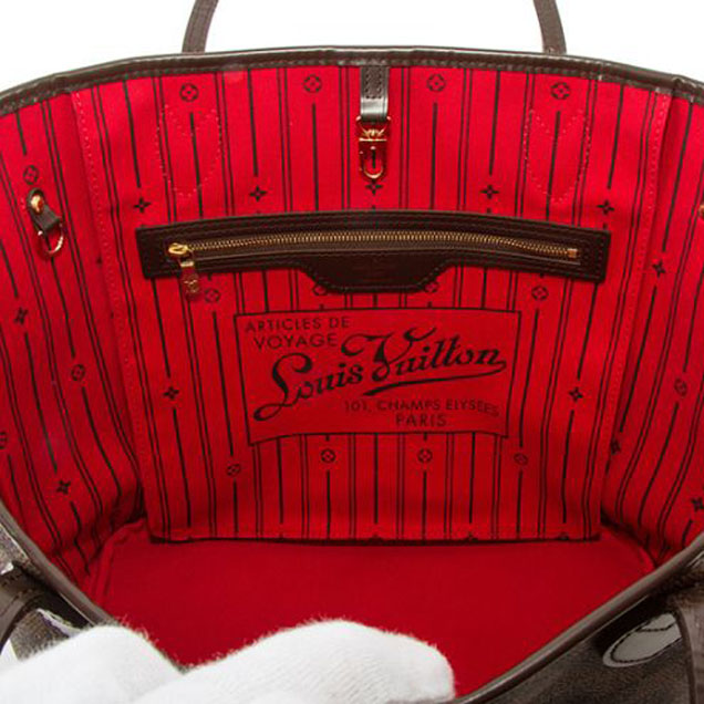 Сумка Louis Vuitton N51105 Neverfull MM Shoulder Bag Damier Ebene Canvas "Brown" фото № 9