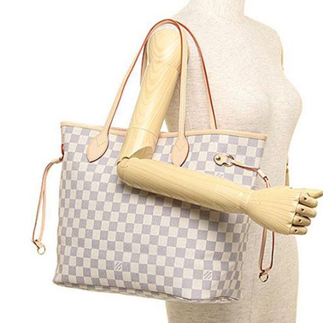 Сумка Louis Vuitton N51108 Neverfull GM Shoulder Bag Damier Azur Canvas "White" фото № 10