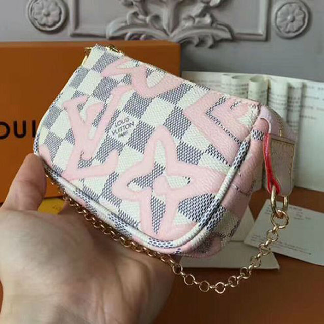 Сумка Louis Vuitton N60051 Mini Pochette Accessoires Damier Azur Canvas "White" фото № 3