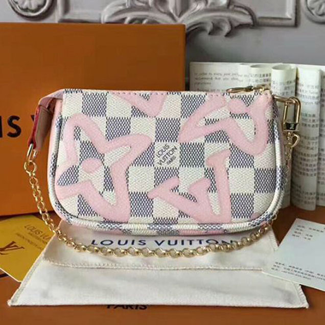 Сумка Louis Vuitton N60051 Mini Pochette Accessoires Damier Azur Canvas "White" фото № 4