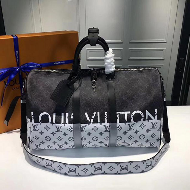 Сумка Louis Vuitton Keepall Bandouliere 50 M43817 Monogram Eclipse "Black" фото № 2