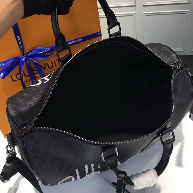Сумка Louis Vuitton Keepall Bandouliere 50 M43817 Monogram Eclipse "Black" фото № 10