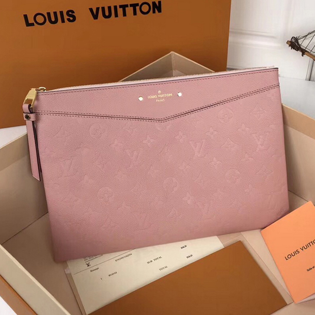 Клатч Louis Vuitton M62938 Daily Pouch Monogram Empreinte Leather Rose Poudre "Pink" фото № 2