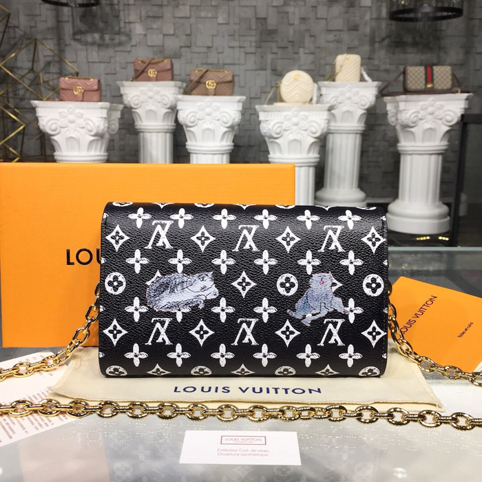 Сумка Louis Vuitton Twist Chain Wallet M63888 Monogram Canvas "Black" фото № 4