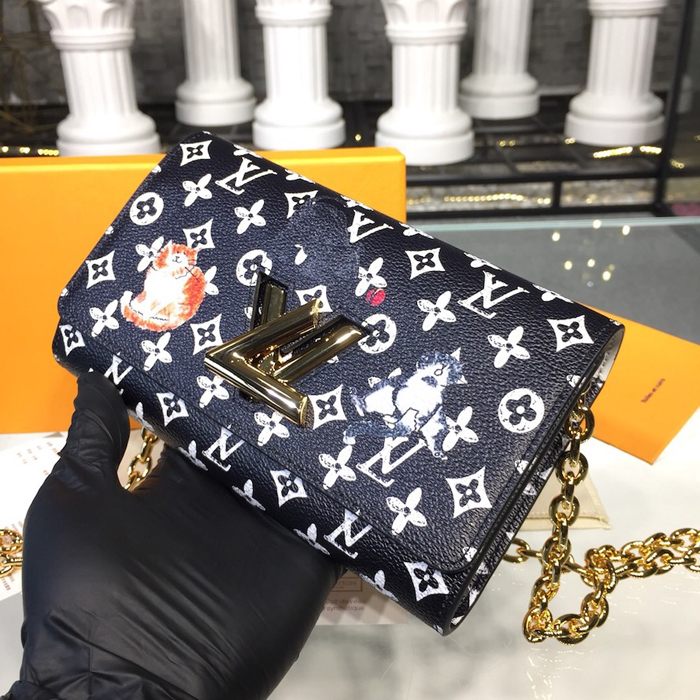 Сумка Louis Vuitton Twist Chain Wallet M63888 Monogram Canvas "Black" фото № 3