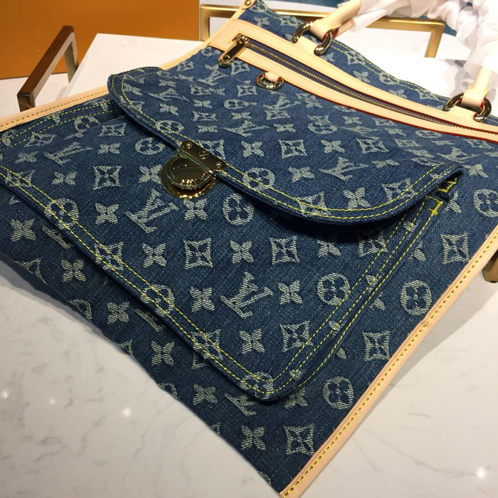 Сумка Louis Vuitton Flat Shopper Shoulder Bag M95018 Monogram "Denim Blue" фото № 5