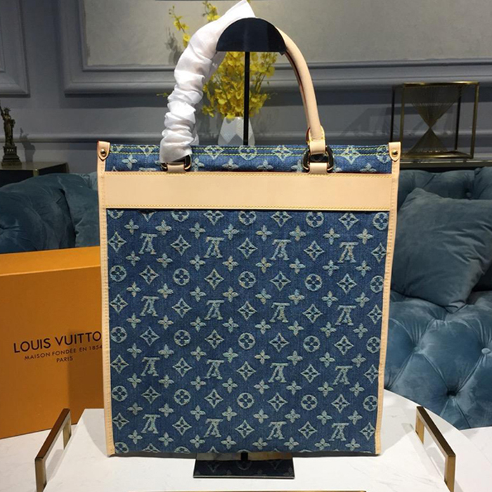 Сумка Louis Vuitton Flat Shopper Shoulder Bag M95018 Monogram "Denim Blue" фото № 4