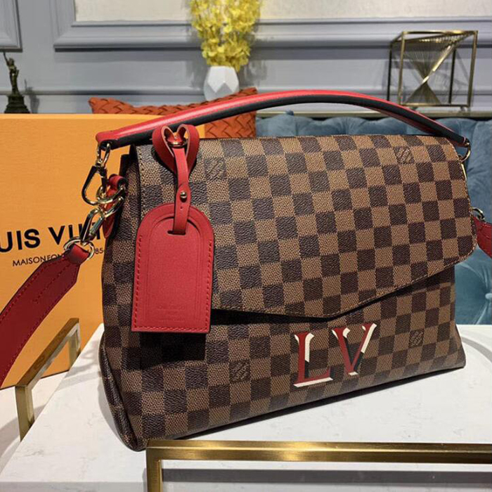 Сумка Louis Vuitton Beaubourg MM N40176 Damier Ebene Canvas Scarlet Red "Brown" фото № 3