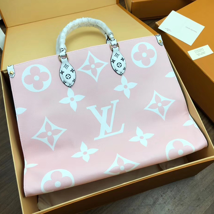 Сумка Louis Vuitton Onthego M44569 Monogram Coated Canvas Pink Orange Yellow "Red" фото № 3