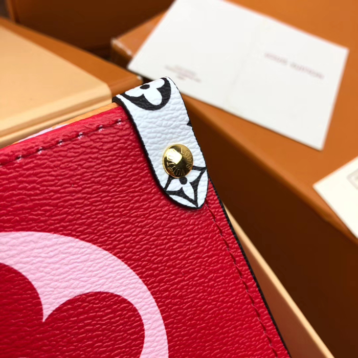 Сумка Louis Vuitton Onthego M44569 Monogram Coated Canvas Pink Orange Yellow "Red" фото № 7