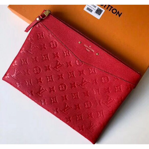 Клатч Louis Vuitton Monogram Empreinte Daily Pouch Clutch Bag 2018 "Red" фото № 2