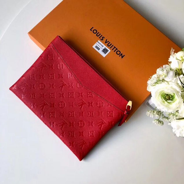 Клатч Louis Vuitton Monogram Empreinte Daily Pouch Clutch Bag 2018 "Red" фото № 3