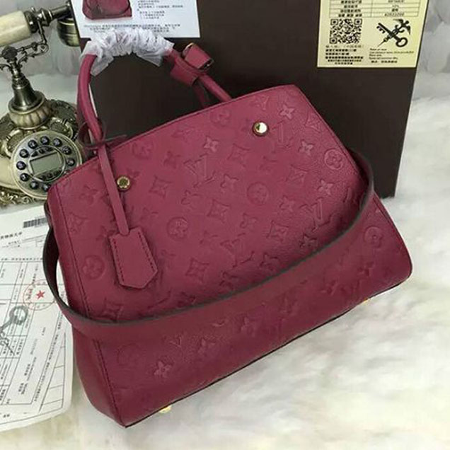 Сумка Louis Vuitton M41196 Montaigne MM Tote Bag Monogram Empreinte Leather "Purple" фото № 3