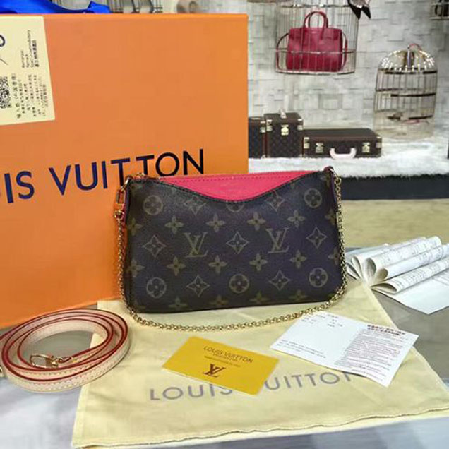 Сумка Louis Vuitton M41638 Pallas Clutch Crossbody Bag Monogram Canvas "Brown" фото № 2